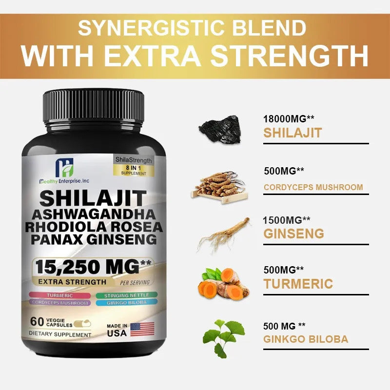 Shilajit 8-in-1 & Sea Moss 16-in-1 Herbal Supplement Bundle